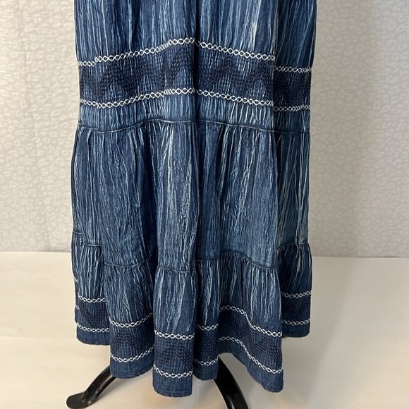 INDIGO & LACE 2 WAY DENIM SKIRT OR DRESS SIZE LARGE - Picture 6 of 16